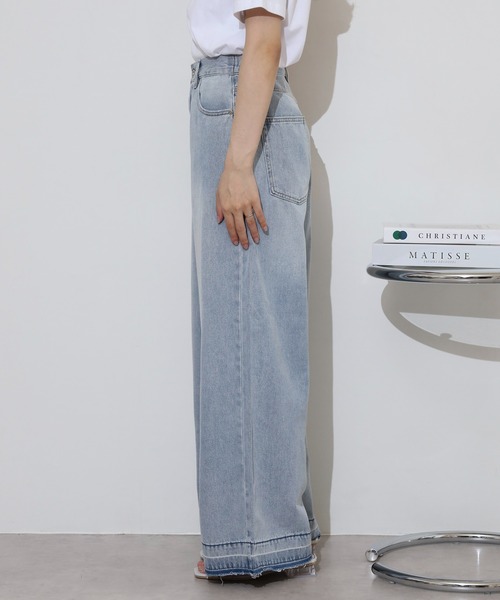 hunch（ハンチ）の「hunch １０オンス　バギーパンツ（デニムパンツ・レディース・ライトブルー/ブルー/ライトインディゴブルー・FREE）」の7枚目の写真