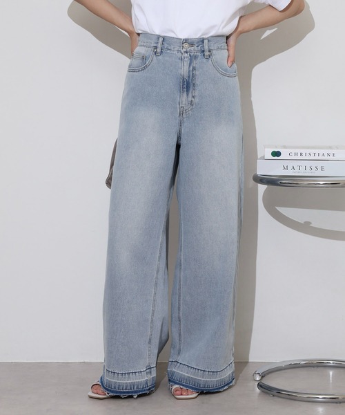hunch（ハンチ）の「hunch １０オンス　バギーパンツ（デニムパンツ・レディース・ライトブルー/ブルー/ライトインディゴブルー・FREE）」の13枚目の写真