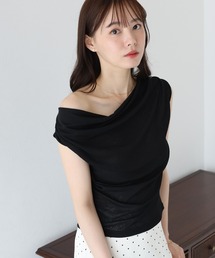ドレープネックフレンチシアーTシャツ
