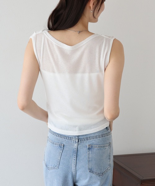 BLUEEAST(ブルーイースト)の「ドレープネックフレンチシアーTシャツ(Tシャツ/カットソー・レディース・ブラック/チャコールグレー/ホワイト・MEDIUM)」の8枚目の写真