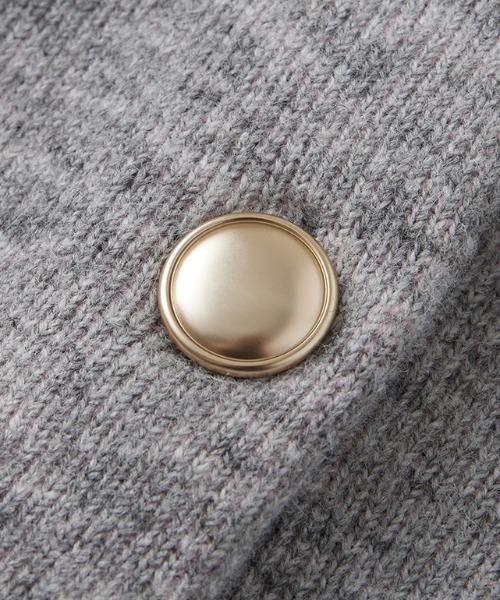 RANAN（ラナン）の「ゴールドボタン裏配色ニットジャケットカーディガン（カーディガン/ボレロ・レディース・オフホワイト/グレー/ベージュ/チャコール・M/L/LL）」の15枚目の写真