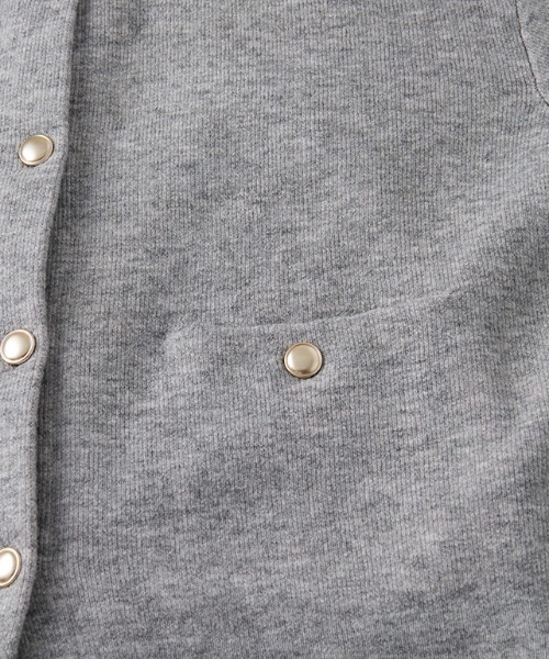 RANAN（ラナン）の「ゴールドボタン裏配色ニットジャケットカーディガン（カーディガン/ボレロ・レディース・オフホワイト/グレー/ベージュ/チャコール・M/L/LL）」の17枚目の写真