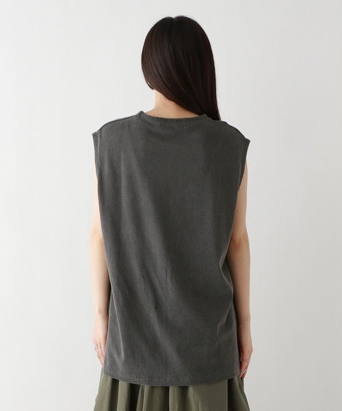 RAGEBLUE（レイジブルー）の「ロゴ刺繍ピグメントルーズノースリーブ（Tシャツ/カットソー・レディース・パープル/ライトブルー/ブラック/グレー・FREE）」の10枚目の写真