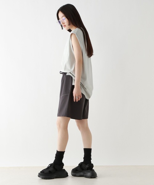 RAGEBLUE（レイジブルー）の「ロゴ刺繍ピグメントルーズノースリーブ（Tシャツ/カットソー・レディース・パープル/ライトブルー/ブラック/グレー・FREE）」の22枚目の写真