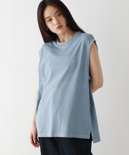 RAGEBLUE（レイジブルー）の「ロゴ刺繍ピグメントルーズノースリーブ（Tシャツ/カットソー・レディース・パープル/ライトブルー/ブラック/グレー・FREE）」の16枚目の写真