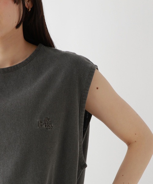 RAGEBLUE（レイジブルー）の「ロゴ刺繍ピグメントルーズノースリーブ（Tシャツ/カットソー・レディース・パープル/ライトブルー/ブラック/グレー・FREE）」の8枚目の写真