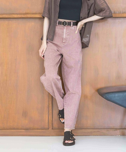 GLOBAL WORK（グローバルワーク）の「カラーデニムバギーパンツ/494058（デニムパンツ・レディース・ライトブラウン/ブルー系その他/ピンク・SMALL/MEDIUM/LARGE）」の3枚目の写真