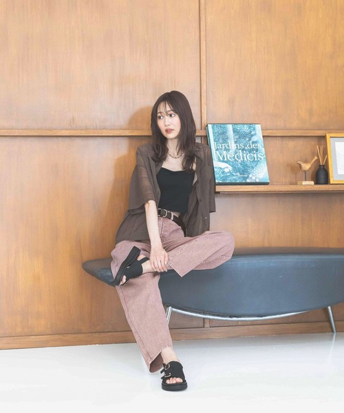 GLOBAL WORK（グローバルワーク）の「カラーデニムバギーパンツ/494058（デニムパンツ・レディース・ライトブラウン/ブルー系その他/ピンク・SMALL/MEDIUM/LARGE）」の20枚目の写真