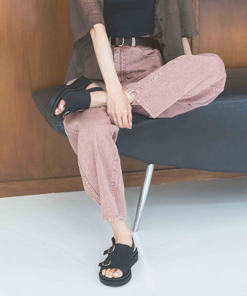 GLOBAL WORK（グローバルワーク）の「カラーデニムバギーパンツ/494058（デニムパンツ・レディース・ライトブラウン/ブルー系その他/ピンク・SMALL/MEDIUM/LARGE）」の18枚目の写真