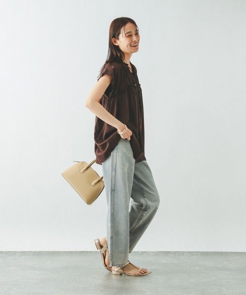 GLOBAL WORK（グローバルワーク）の「カラーデニムバギーパンツ/494058（デニムパンツ・レディース・ライトブラウン/ブルー系その他/ピンク・SMALL/MEDIUM/LARGE）」の6枚目の写真