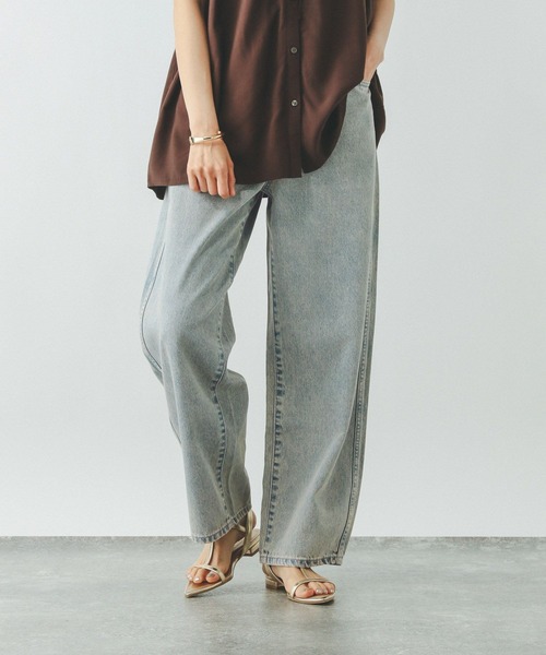 GLOBAL WORK（グローバルワーク）の「カラーデニムバギーパンツ/494058（デニムパンツ・レディース・ライトブラウン/ブルー系その他/ピンク・SMALL/MEDIUM/LARGE）」の4枚目の写真