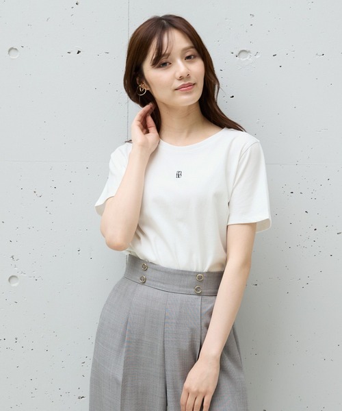 Andemiu（アンデミュウ）の「ミニロゴシシュウT575214（Tシャツ/カットソー・レディース・ブラック/オフホワイト・FREE）」の18枚目の写真