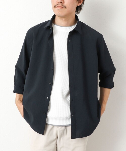 NOLLEY’S（ノーリーズ）の「【EVALET】吸水速乾 イージーケア ストレッチシャツ（シャツ/ブラウス・メンズ・グリーン/オフホワイト/ネイビー/グレイッシュブルー・S/M/L/XL）」の3枚目の写真