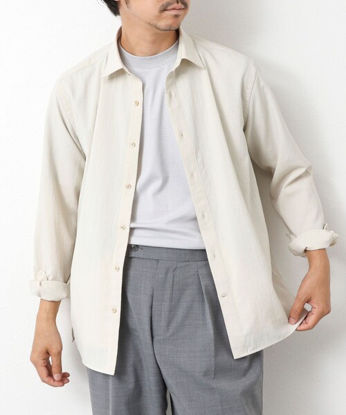 NOLLEY’S（ノーリーズ）の「【EVALET】吸水速乾 イージーケア ストレッチシャツ（シャツ/ブラウス・メンズ・グリーン/オフホワイト/ネイビー/グレイッシュブルー・S/M/L/XL）」の11枚目の写真