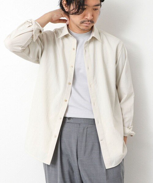 NOLLEY’S（ノーリーズ）の「【EVALET】吸水速乾 イージーケア ストレッチシャツ（シャツ/ブラウス・メンズ・グリーン/オフホワイト/ネイビー/グレイッシュブルー・S/M/L/XL）」の13枚目の写真