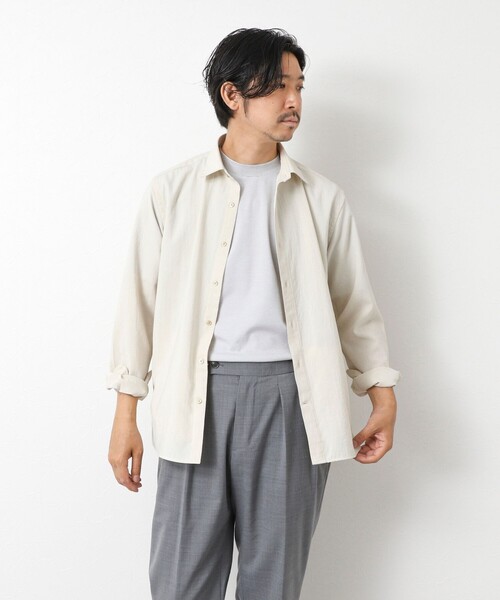 NOLLEY’S（ノーリーズ）の「【EVALET】吸水速乾 イージーケア ストレッチシャツ（シャツ/ブラウス・メンズ・グリーン/オフホワイト/ネイビー/グレイッシュブルー・S/M/L/XL）」の19枚目の写真