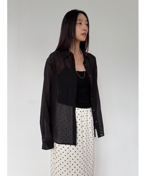 Didot.showroom(ディドット ショールーム)の「【DIDOT.】サンシェードシアーベーシックシャツ(シャツ/ブラウス・レディース・アイボリー/ブラック/クリーム/ラベンダー・FREE)」の11枚目の写真