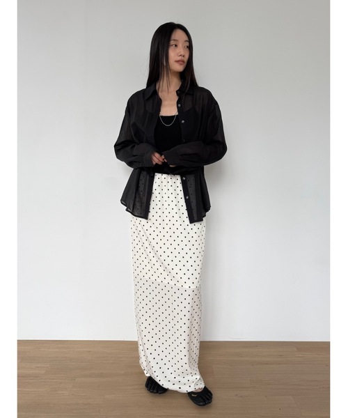 Didot.showroom(ディドット ショールーム)の「【DIDOT.】サンシェードシアーベーシックシャツ(シャツ/ブラウス・レディース・アイボリー/ブラック/クリーム/ラベンダー・FREE)」の12枚目の写真
