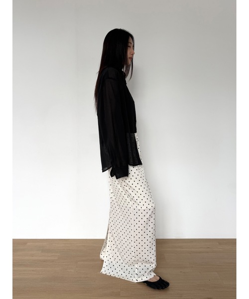 Didot.showroom(ディドット ショールーム)の「【DIDOT.】サンシェードシアーベーシックシャツ(シャツ/ブラウス・レディース・アイボリー/ブラック/クリーム/ラベンダー・FREE)」の14枚目の写真