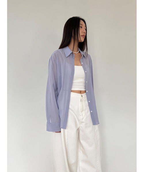 Didot.showroom(ディドット ショールーム)の「【DIDOT.】サンシェードシアーベーシックシャツ(シャツ/ブラウス・レディース・アイボリー/ブラック/クリーム/ラベンダー・FREE)」の21枚目の写真
