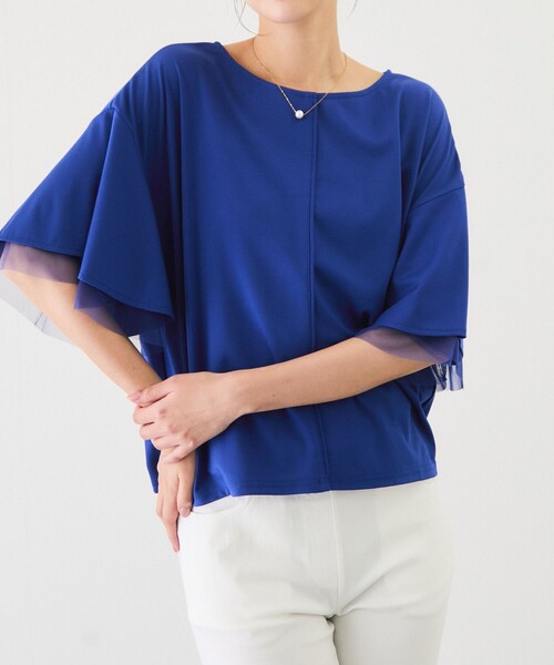 Jayro(ジャイロ)の「R/Nスムースポンチプルオーバー(Tシャツ/カットソー・レディース・ブルー/ブラック/ホワイト/チャコールグレー・M)」の20枚目の写真