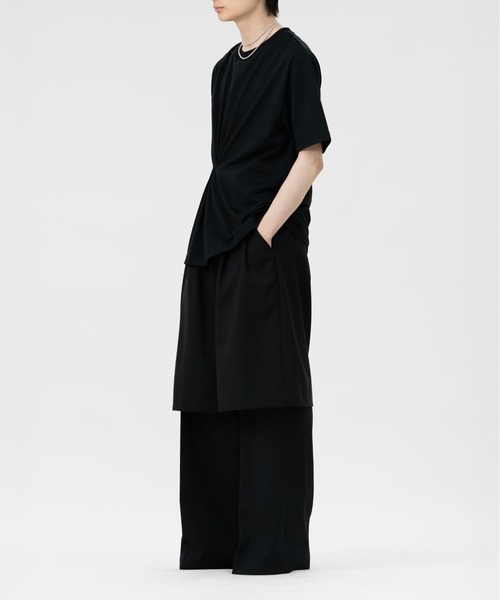 LAPIIS(ラピス)の「RAY TUCK T-SHIRT(Tシャツ/カットソー・メンズ・グレー/ブラック・LARGE/MEDIUM)」の4枚目の写真