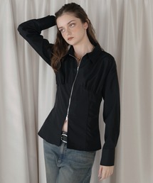 Mili affinity | ビスチェ風ダブルジップロングスリーブシャツ(シャツ/ブラウス)