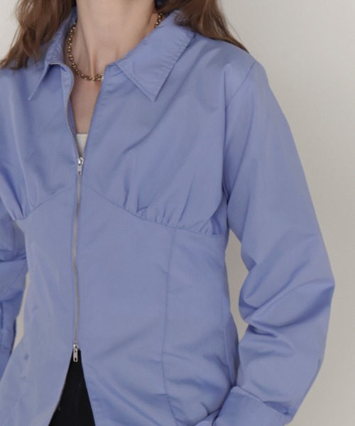 Mili affinity(ミリアフィニティー)の「ビスチェ風ダブルジップロングスリーブシャツ(シャツ/ブラウス・レディース・ブルー/ピンク/ブラック/オフホワイト・FREE)」の17枚目の写真