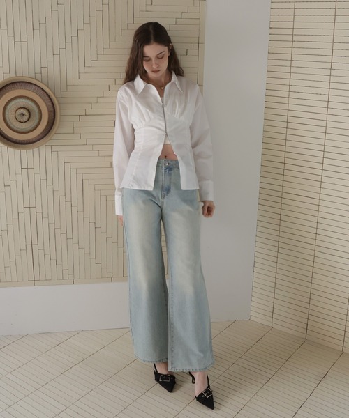 Mili affinity(ミリアフィニティー)の「ビスチェ風ダブルジップロングスリーブシャツ(シャツ/ブラウス・レディース・ブルー/ピンク/ブラック/オフホワイト・FREE)」の22枚目の写真