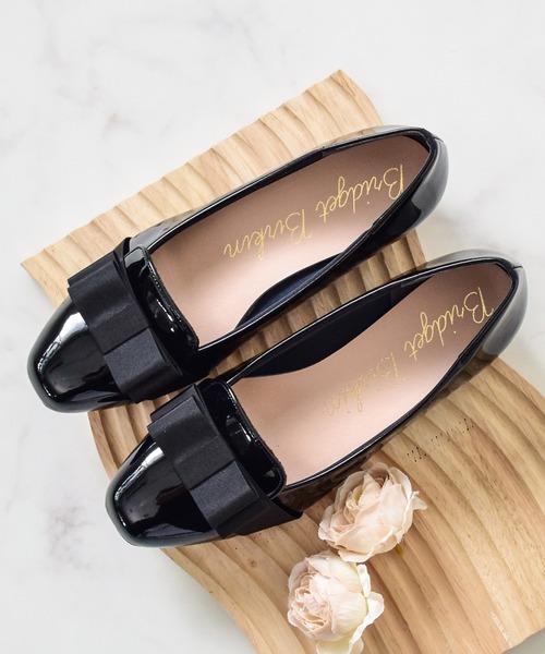 Bridget Birkin（ブリジットバーキン）の「【Bridget Birkin】グログランリボンレインオペラシューズ(554051)（レインシューズ・レディース・ブラック系その他2/ブラック系その他・23/23.5/24/22.5/24.5）」の2枚目の写真