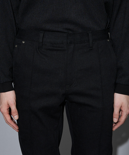 5351 POUR LES HOMMES（ゴーサンゴーイチプールオム）の「【セットアップ対応 / ストレッチ】テーパード スラックス デニム（デニムパンツ・メンズ・インディゴブルー/ブラック・44/46/48/50）」の18枚目の写真