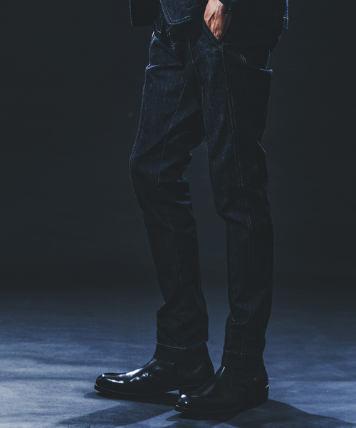 5351 POUR LES HOMMES（ゴーサンゴーイチプールオム）の「【セットアップ対応 / ストレッチ】テーパード スラックス デニム（デニムパンツ・メンズ・インディゴブルー/ブラック・44/46/48/50）」の4枚目の写真