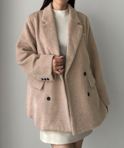 新品 24AW シャギーテーラードジャケットコート セール】シャギーテーラードジャケットコート（その他アウター