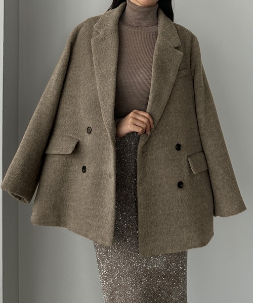 Louere（ルエレ）の「シャギーテーラードジャケットコート（その他アウター・レディース・モカ/ダークグレー/クリーム/グレー/ブラック・X-LARGE/LARGE/MEDIUM/SMALL）」の6枚目の写真