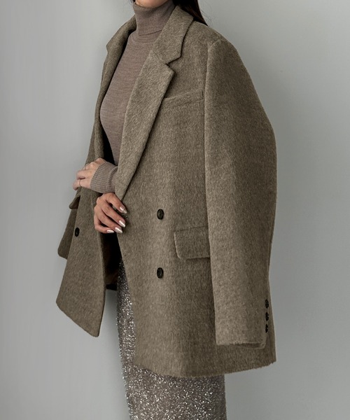 Louere（ルエレ）の「シャギーテーラードジャケットコート（その他アウター・レディース・モカ/ダークグレー/クリーム/グレー/ブラック・X-LARGE/LARGE/MEDIUM/SMALL）」の7枚目の写真