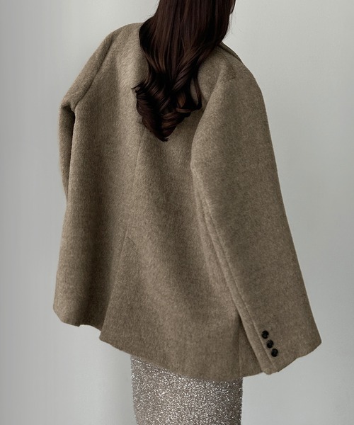 Louere（ルエレ）の「シャギーテーラードジャケットコート（その他アウター・レディース・モカ/ダークグレー/クリーム/グレー/ブラック・X-LARGE/LARGE/MEDIUM/SMALL）」の8枚目の写真