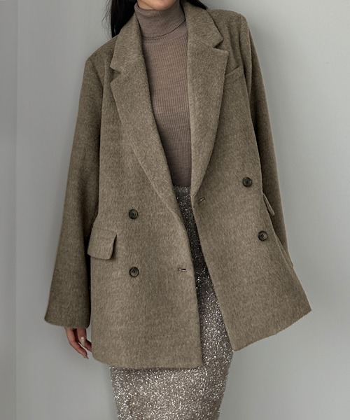 Louere（ルエレ）の「シャギーテーラードジャケットコート（その他アウター・レディース・モカ/ダークグレー/クリーム/グレー/ブラック・X-LARGE/LARGE/MEDIUM/SMALL）」の9枚目の写真