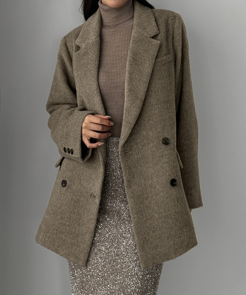 Louere（ルエレ）の「シャギーテーラードジャケットコート（その他アウター・レディース・モカ/ダークグレー/クリーム/グレー/ブラック・X-LARGE/LARGE/MEDIUM/SMALL）」の10枚目の写真
