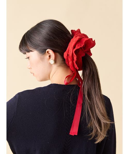 LILY BROWN ロングリボンシュシュ 黒black ロングリボンシュシュ(ヘッドアクセサリー)｜アクセサリー｜LILY BROWN
