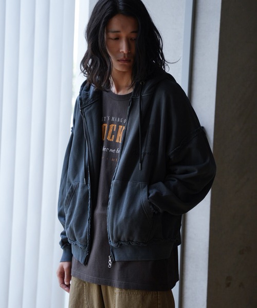 RATTLE TRAP(ラトルトラップ)の「カットオフピグメントコンパクトロゴパーカ(パーカー・メンズ・ブラック/グレー/ネイビー・S/M/L)」の8枚目の写真