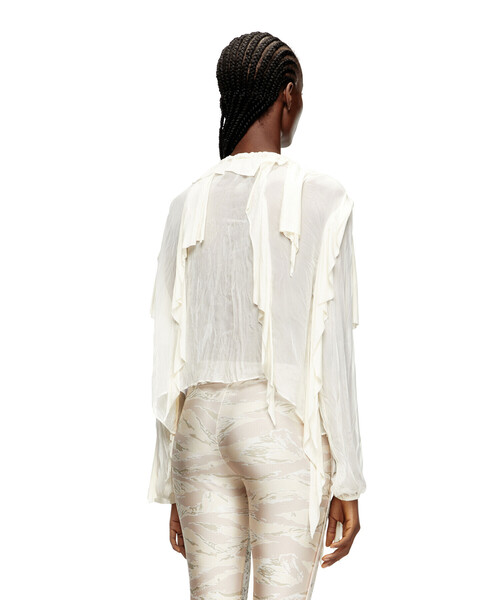 DIESEL（ディーゼル）の「ウィメンズ デザインシャツ C-LASSY（シャツ/ブラウス・レディース・オフホワイト・38/36/40/42/44）」の4枚目の写真