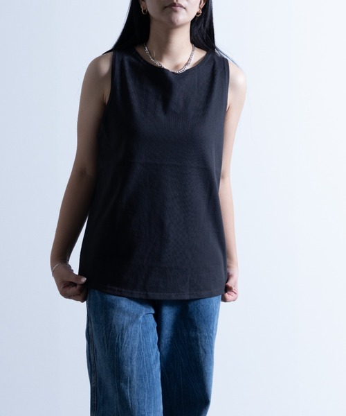 FRUIT OF THE LOOM(フルーツオブザルーム)の「●FRUIT OF THE LOOM Women's 260g ヘビーウェイト カラータンクトップ●(タンクトップ・レディース・ブラック/サックスブルー・S)」の2枚目の写真
