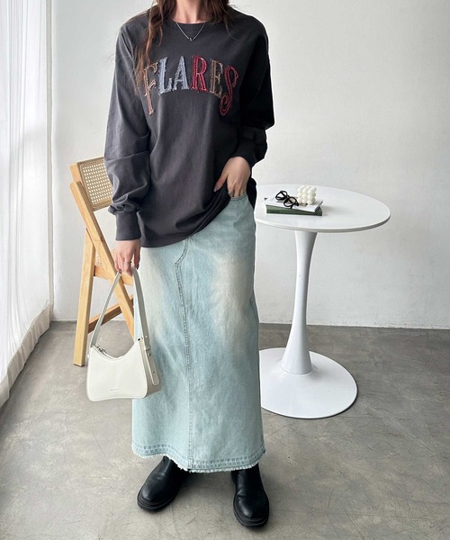 FIRST MOOD(ファーストムード)の「《FIRSTMOODコラボ》カラフルパッチロゴロンT(Tシャツ/カットソー・レディース・チャコール/オフホワイト・MEDIUM/LARGE)」の8枚目の写真