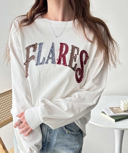 FIRST MOOD(ファーストムード)の「《FIRSTMOODコラボ》カラフルパッチロゴロンT(Tシャツ/カットソー・レディース・チャコール/オフホワイト・MEDIUM/LARGE)」の12枚目の写真