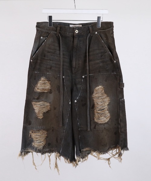 DISCOVERED（ディスカバード）の「DISCOVERED DOUBLE KNEE DENIM SHORTS（デニムパンツ・メンズ・インディゴブルー/ブラック・1/3）」の2枚目の写真