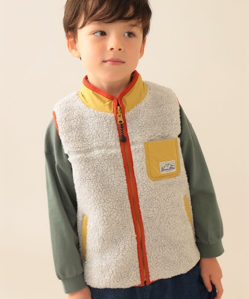 BEAMS mini(ビームスミニ)の「ボアキルト リバーシブル ベスト 2025FW(90~140cm)(ベスト・キッズ・ナチュラル/ネイビー・S(90~100)/(110~120)/(130~140))」の2枚目の写真