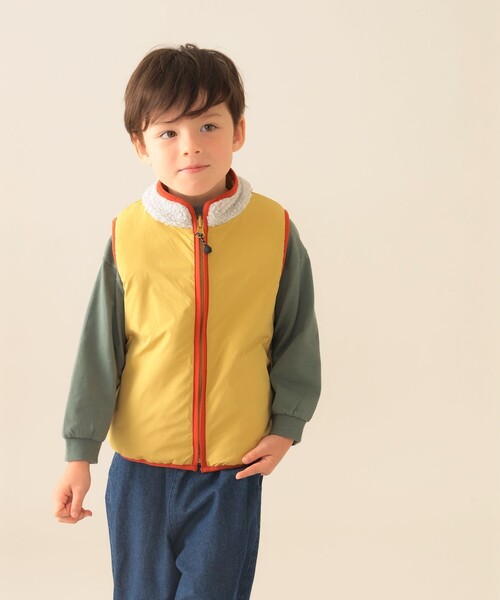 BEAMS mini(ビームスミニ)の「ボアキルト リバーシブル ベスト 2025FW(90~140cm)(ベスト・キッズ・ナチュラル/ネイビー・S(90~100)/(110~120)/(130~140))」の5枚目の写真