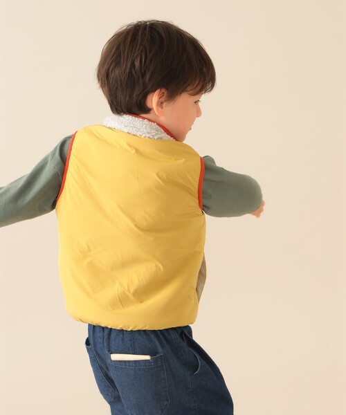 BEAMS mini(ビームスミニ)の「ボアキルト リバーシブル ベスト 2025FW(90~140cm)(ベスト・キッズ・ナチュラル/ネイビー・S(90~100)/(110~120)/(130~140))」の6枚目の写真