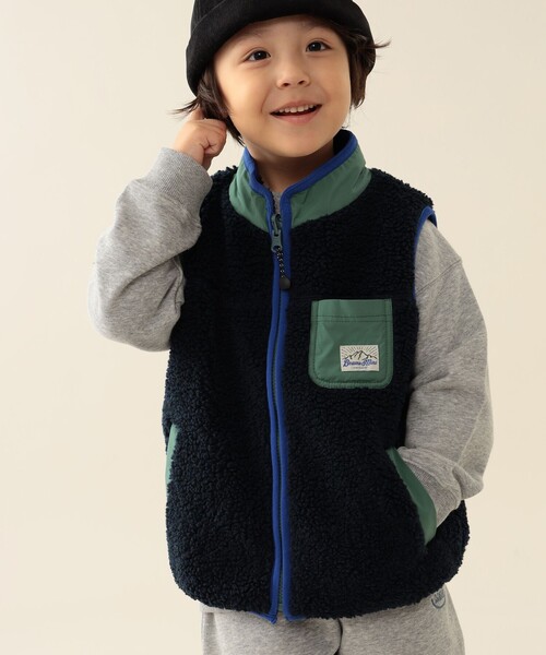 BEAMS mini(ビームスミニ)の「ボアキルト リバーシブル ベスト 2025FW(90~140cm)(ベスト・キッズ・ナチュラル/ネイビー・S(90~100)/(110~120)/(130~140))」の8枚目の写真