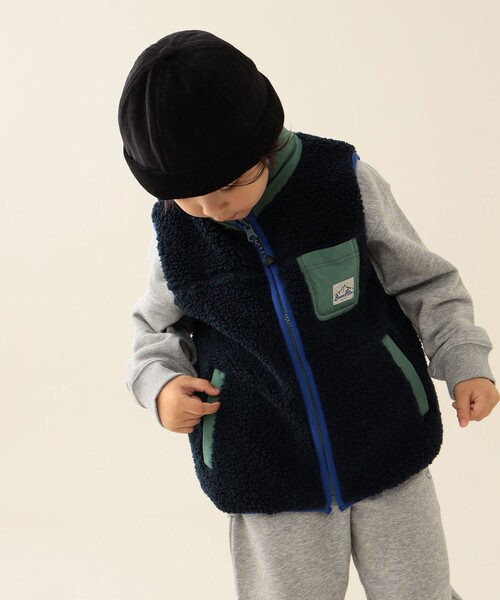 BEAMS mini(ビームスミニ)の「ボアキルト リバーシブル ベスト 2025FW(90~140cm)(ベスト・キッズ・ナチュラル/ネイビー・S(90~100)/(110~120)/(130~140))」の9枚目の写真